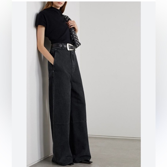 KHAITE Isla high-rise wide-leg Black Wide-Leg Jeans Size 26 - Picture 1 of 8